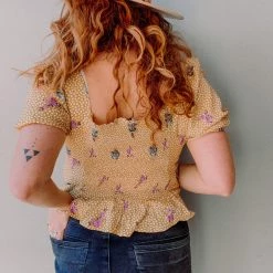 Lush Clothing Sami Sweetheart Button Front Top