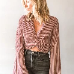Audrey 3+1 Twist And Turn Stripe Top