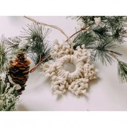 Terracotta Blush Macrame Snowflake Ornament