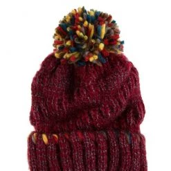 Icco Accessories Clothing Breaking Burgundy Pom Beanie