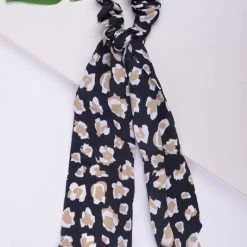 Selini New York Leopard Ribbon Scrunchie Hair Accessories