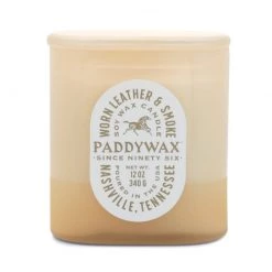 Paddywax Vista Worn Leather & Smoke Glass Candle
