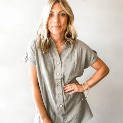 Mable Millie Button Down Romper