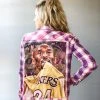 Envy Upcycle LA Lakers Vintage Tee Flannel - Kobe Clothing