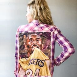 Envy Upcycle LA Lakers Vintage Tee Flannel - Kobe Clothing