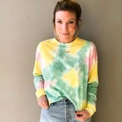 Daydreamer Tie Dye Long Sleeve Crop Clothing