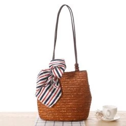 ROMSHE Seaside Beaded Straw Bag