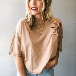 Blue B Bad Guy Distressed Crop Tee Clothing