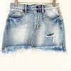 Clothing Hidden Mini Skirt W. Destroy & Uneven Fray Hem