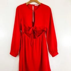 Wild Honey Tie Front Peak A Boo Dress Clothing