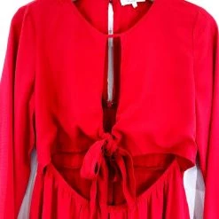 Wild Honey Tie Front Peak A Boo Dress Clothing