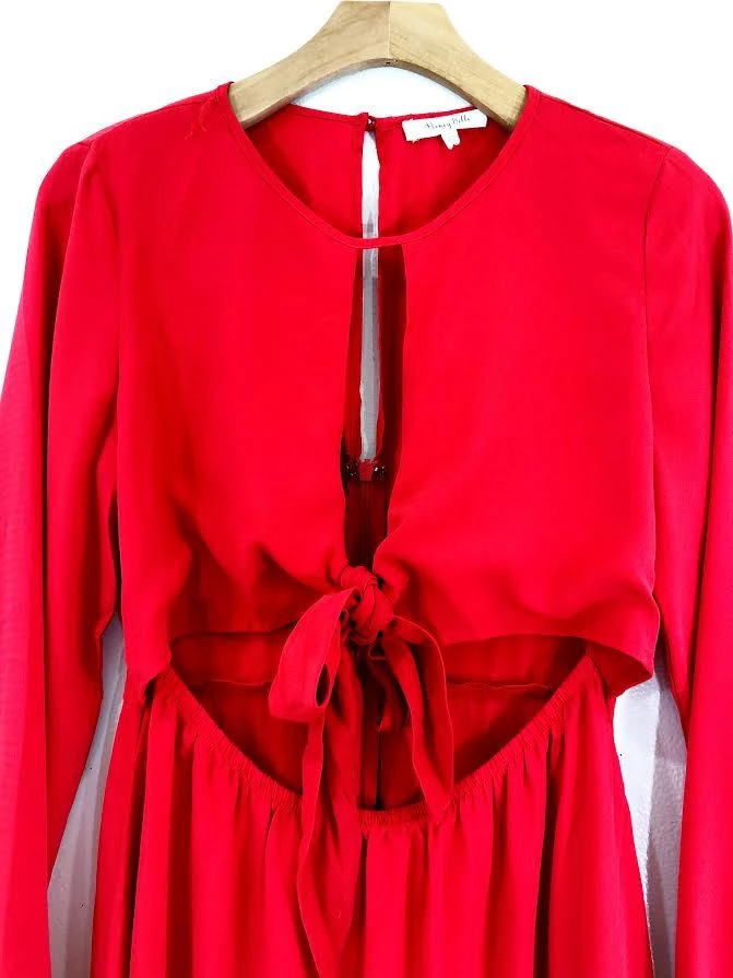 Wild Honey Tie Front Peak A Boo Dress Clothing 2 Wild Honey Tie Front Peak A Boo Dress Clothing