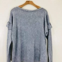 Wild Honey Clothing Vintage Wash Ruffle Sleeve Knit