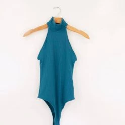 Audrey 3+1 Mock Neck Halter Bodysuit