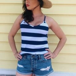 Chaser Brand Chaser V Neck Stripe Cami Clothing