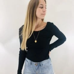 Chaser Brand Clothing Chaser Long Sleeve Double Scoop Crop Top