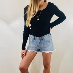 Chaser Brand Clothing Chaser Long Sleeve Double Scoop Crop Top