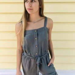 Chaser Brand Chaser Wide Leg Button Front Jumpsuit