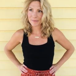 Chaser Brand Chaser Square Neck Cropped Tank Clothing