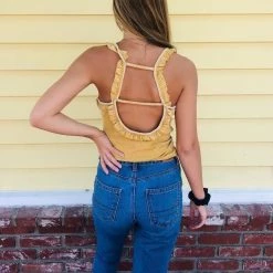 Chaser Brand Chaser Vintage Rib Ruffle Tank