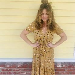 Kivari Dakota Tie Front Midi Dress