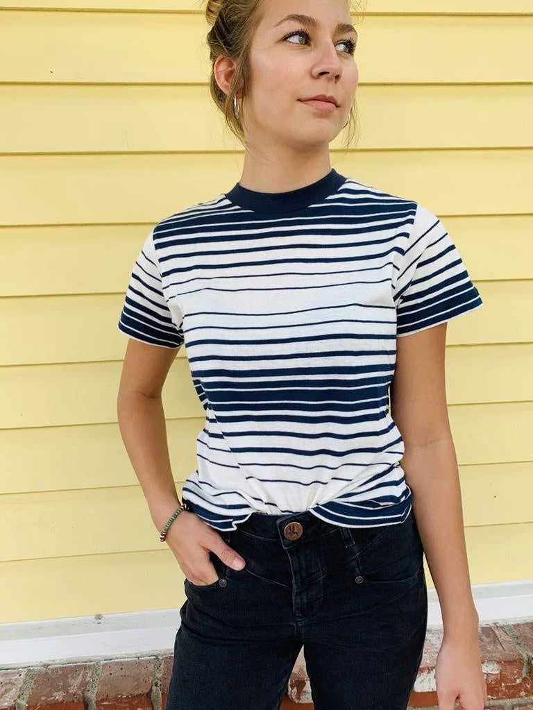 Rollas Jeans Rollas Fader Stripe Tee 1 Rollas Jeans Rollas Fader Stripe Tee