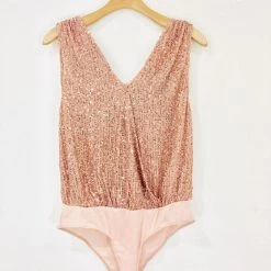 Lush Clothing Lush Sequin Plunge Bodysuit
