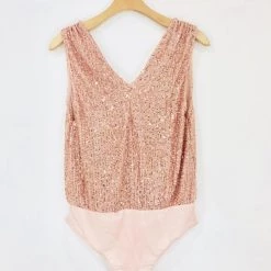 Lush Clothing Lush Sequin Plunge Bodysuit