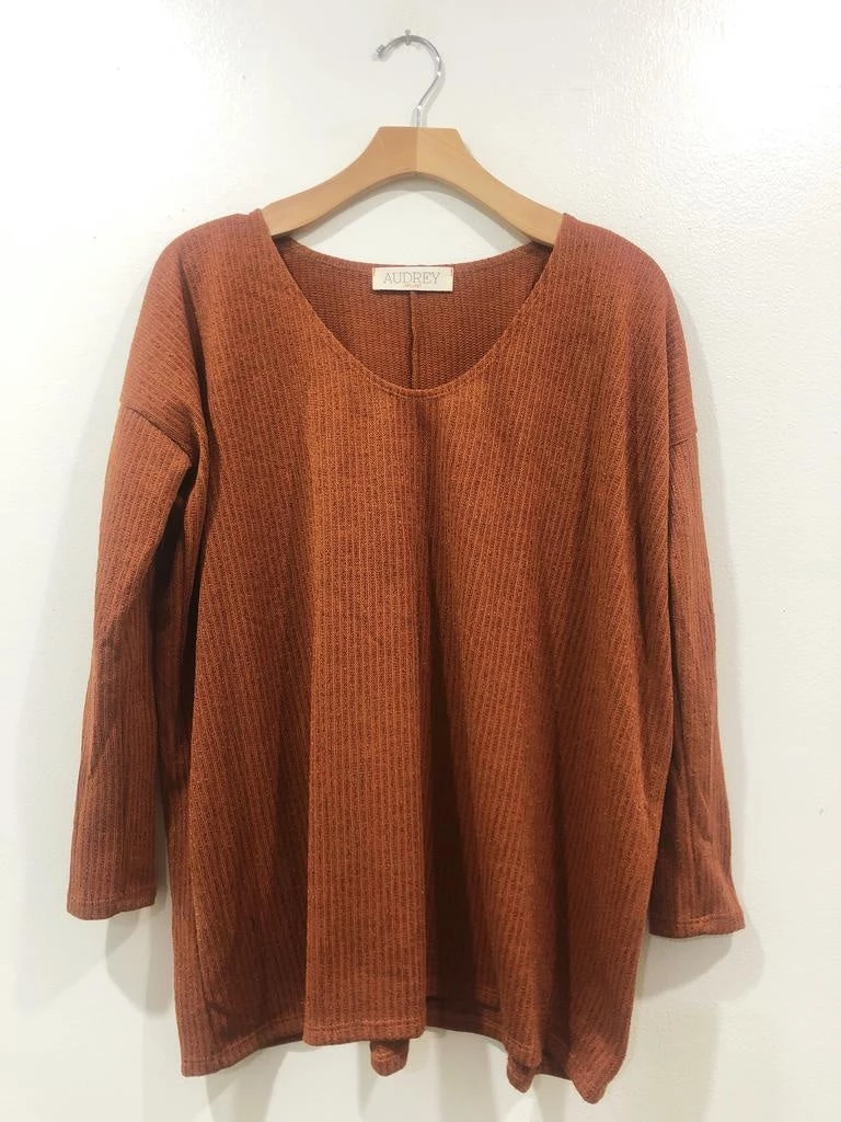 Clothing Audrey 3+1 Chillax Rust Sweater 2 Clothing Audrey 3+1 Chillax Rust Sweater
