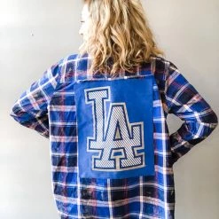 Envy Upcycle Dodgers Vintage Tee Flannel - LA
