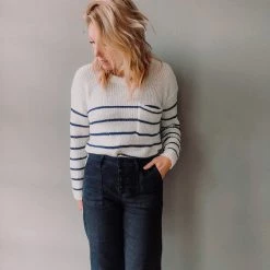 Salt And Freckles Break Free Striped Knit Sweater