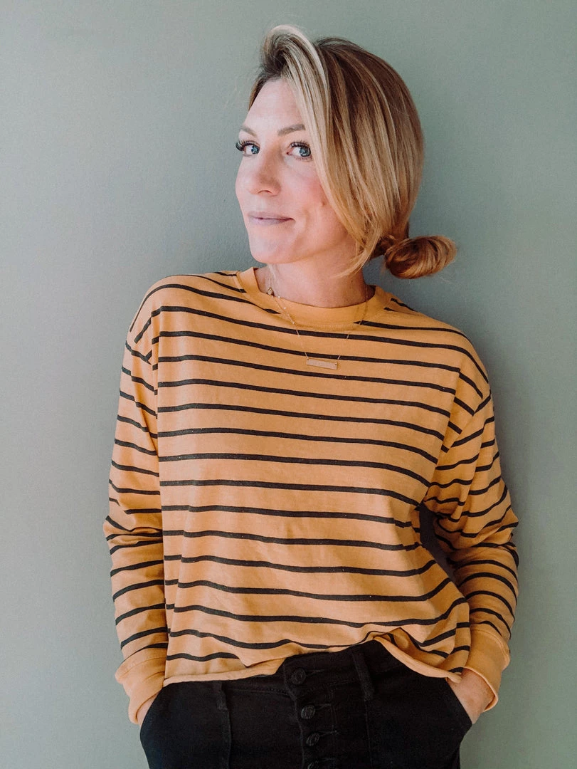 Daydreamer Striped Long Sleeve Crop 2 Daydreamer Striped Long Sleeve Crop