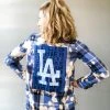 Envy Upcycle LA Dodgers Vintage Tee Flannel - Lineup