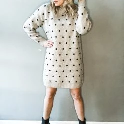 Hem & Thread Clothing Dot Your I Sweater Dress