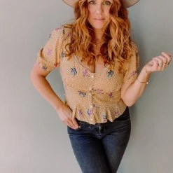 Lush Clothing Sami Sweetheart Button Front Top