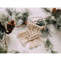 Terracotta Blush Cinnamon Stick Macrame Ornament