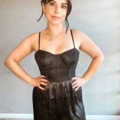 Lush Clothing Let It Linger Lace Corset Jumpsuit