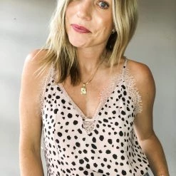 Listicle Leopard Lace Cami Clothing
