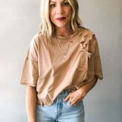 Blue B Bad Guy Distressed Crop Tee Clothing