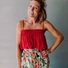 Lush Clothing Sangria Smocked Cami