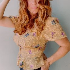 Lush Clothing Sami Sweetheart Button Front Top