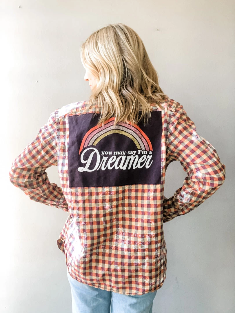 Envy Upcycle Clothing John Lennon Vintage Tee Flannel 1 Envy Upcycle Clothing John Lennon Vintage Tee Flannel