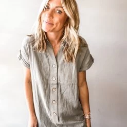 Mable Millie Button Down Romper