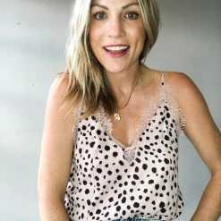 Listicle Leopard Lace Cami Clothing