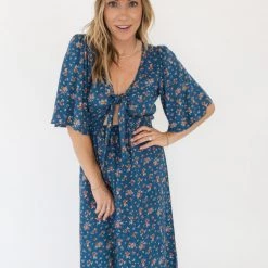 Audrey 3+1 Jessa Floral Midi Dress Clothing