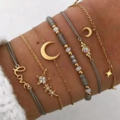 Kate Tuesday Jewelry Clothing Moon+Star+Love Bracelet Set