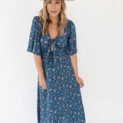 Audrey 3+1 Jessa Floral Midi Dress Clothing