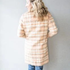Lush Clothing Creamsicle Plaid Coat