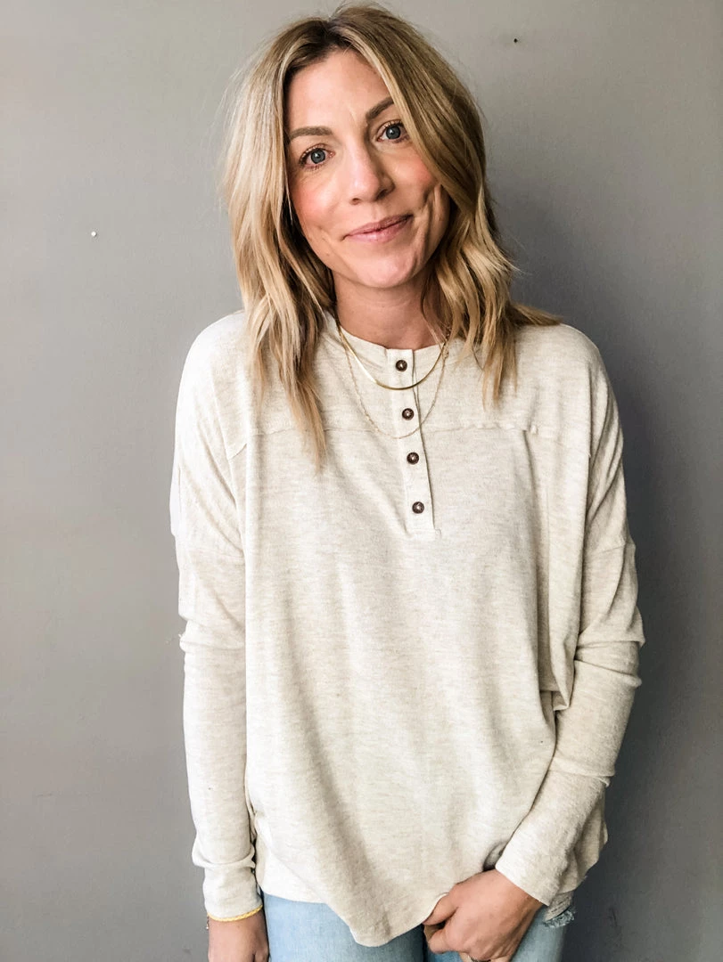 Ces Femme Clothing Latte Henley Long Sleeve 3 Ces Femme Clothing Latte Henley Long Sleeve