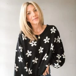 Peach Love California Driving Miss Daisy Knit Sweater Clothing